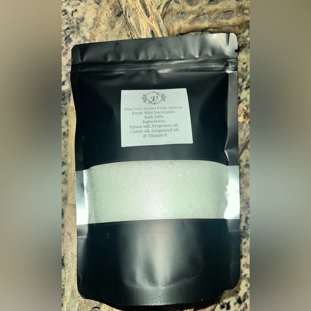 Bath Salt Fresh Mint Eucalyptus Bath Salt Miss Val’s Scents From Heaven Luxury
